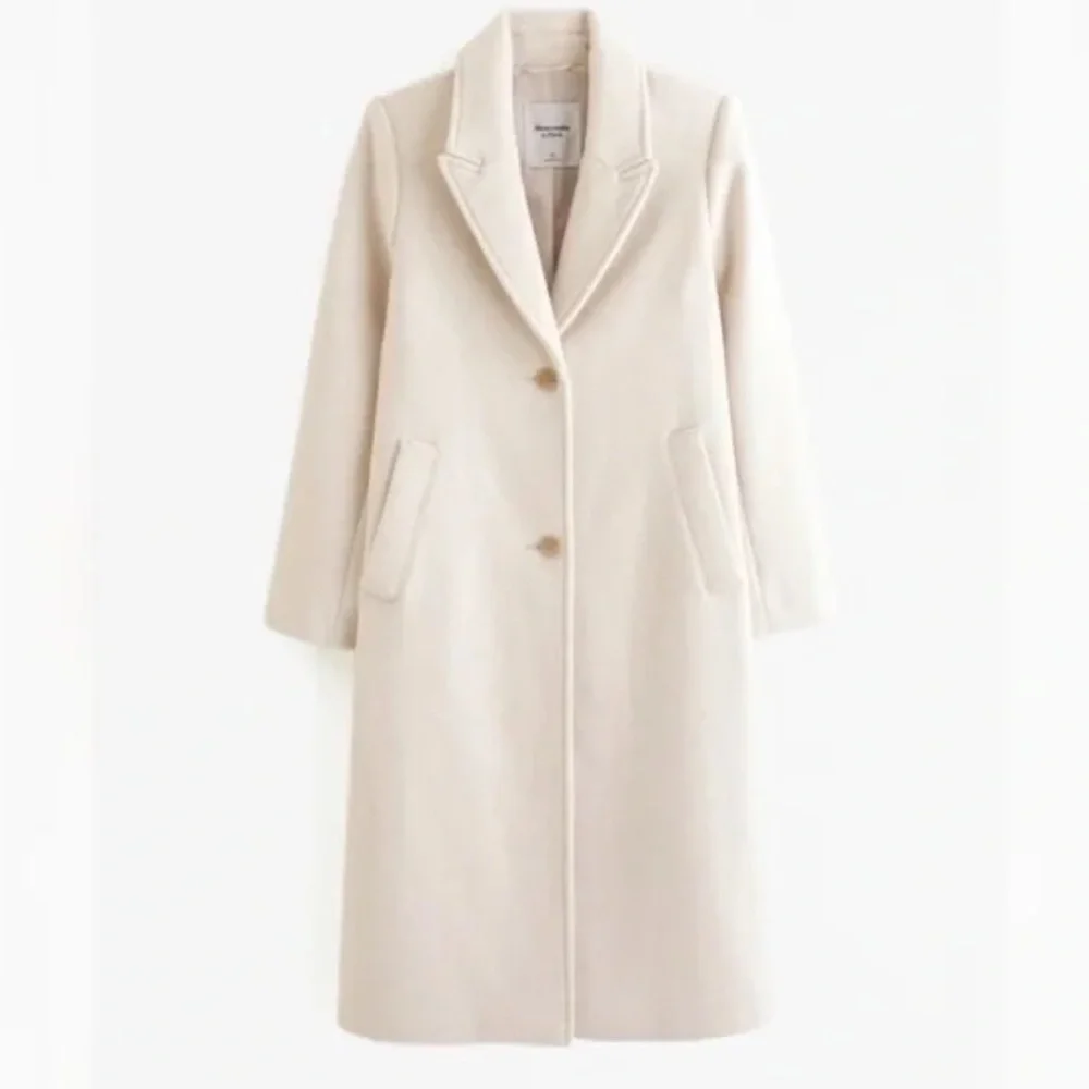 Abercrombie & Fitch Wool Blend Tailored Topcoat NWOT Size Large - Picture 1 of 10